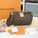 精品二手 LV 路易威登 M44840 MULTI POCHETTE 粉色三合一麻將包 斜挎包 M44813