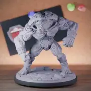 Giant Clay Golem Miniature Golem Mini Dungeons and Dragons 5e DnD TTRPG