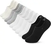 VOROLO No Show Socks for Womens,Low Cut Ankle Socks,Non Slip Flat Boat Invisible Liner Socks,Soft Cushion Athletic Socks