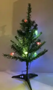 Christmas Tree Small 18” Artificial Mini Stand Bendable Metal Branches NEW