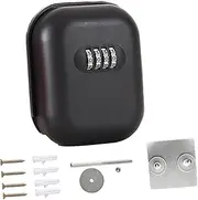 kokiya Key Lock Box with 4 Code Waterproof Emergency Key Box Combination Lockbox for Outdoor House Keys Room Cards Factory Home, black