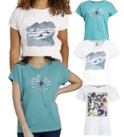 Ex Weird Fish Women's Graphic T-shirt New Organic Cotton Top Tee Size 8 - 22