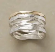 NWT Sundance Catalog Silver Gold “ Next Wave Ring” size 4.5-5 $210