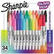 Sharpie Fine Permanent Markers Glam Pop 34 Pack