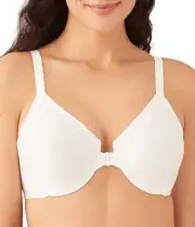 WACOAL 32D #855313 PERFECT PRIMER FRONT CLOSE UNDERWIRE BRA, WHITE, NWT $65