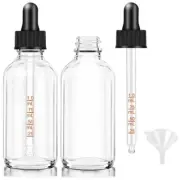 2 pack Dropper Bottle 2 oz Clear Glass Eye Dropper Bottles for Essential Oils...