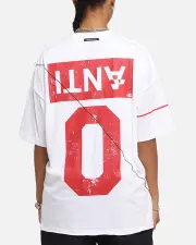 [The Anti Order] The Anti Order Azero Non Seam Oversized T-shirt White/red - Size S S White/Red