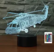 SUPERIORVZND 3D Plane Helicopter Night Light Remote Control Power Touch Table...