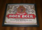 IROQUIS BOCK BEER FRAMED COLOR AD PRINT - BUFFALO, NEW YORK