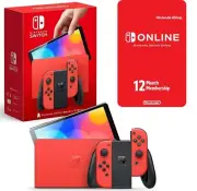 NEW Nintendo Switch OLED Mario Red LIMITED Edition + 12 Month Online Membership