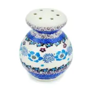 Polish Pottery Parmesan Shaker 4" Ceramika Artystyczna Blooming Blues