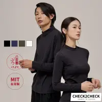 在飛比找蝦皮商城優惠-Check2Check-暖機能輕絨高領發熱衣 男女款刷毛保暖