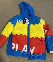 NWT $180 ADIDAS X LEGO JACKET MULTI BLUE RED YELLOW BOYS /GIRLS SIZE MEDIUM