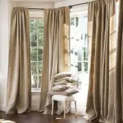 BURLAP DRAPE PANEL SET OF 2 BACKDROP 100% JUTE CURTAIN 10ft 120" x 60" NATURAL
