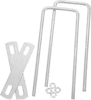 2pcs Screw Tube Clamp Square to Round Hardware Exhaust Clamps Pipe Strap Clamp Adjustable Pipe Bracket Pipe Mounting Brackets Stainless u Bolt Square u Bolts Stainless Steel Silver