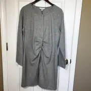 New REISS Astrid Ruched Jersey Bodycon Lagenlook Dress Women’s Size XL Grey