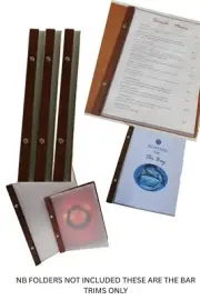 Wooden bar trims for restaurant menu covers