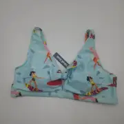 Modcloth Tie Front Bikini Top in Sky Blue Surfer Size 2X