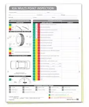 Multi-Point Inspection Form - Compatible with Kia 2 Part Carbonless Checklist