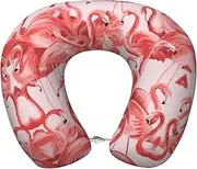 DEXNEL Flamingo Airplane Travel Pillows, Memory Foam Pillow Suitable For Airplane,Sleeping,Travel