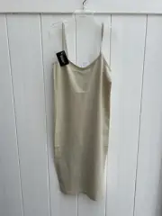 NWT YELETE Scoop Neck Spaghetti Strap Long Cami One Size Oyster