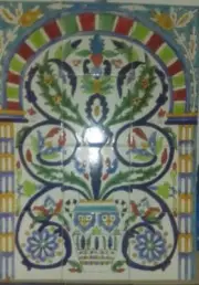 decorative handmade painted ceramic tiles arabic mural backsplash mosaic panel