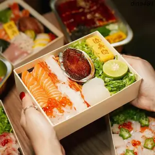 熱銷︱木盒餐飲一次性便當打包盒 料理壽司鰻魚飯外賣日式飯盒 果切盒
