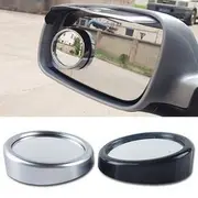 凸面鏡汽車用品倒車鏡輔助後視鏡可調小圓鏡帶360度旋轉黑色 對裝