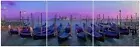 Venice Italy Sunset Canvas Wall Art Decor - 24x24 3 Piece Set (Total 24x72 inch)
