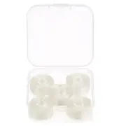 Prewound Sewing Bobbin Thread Set of 5pcs with Storage Plastic Case, Cream