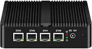 UDPTCP Fanless Mini PC E3825 with 4*i210 1000Mbs LAN, 2*USB3.0,HDMI,1*VGA,Mini Desktop Computer Support Dual Band WiFi for Industry Business,8GB RAM 256GB SSD