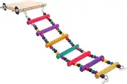 Abaodam Multicolor Parrot Climbing Ladder with Perch Platform Wooden Bird Step Ladder for Birds Creative Climbing to Enhance Playtime and Exercise