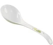 Spoon Small Soup Rice Spoon White Ceramic Smooth Porcelain Soup Chinese Stirring Spoons, 1 Piece Cuchara(Large)