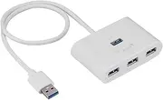USB 3.0 HUB Adapter, Richer-R 4 Interfaces USB 3.0 HUB Super Speed USB HUB Splitter for Windows10/8/8.1/7/Vista/XP, Linux and More (White)