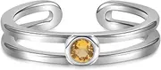 [Sariel] Sterling Silver Toe Rings for Women - Birthstone Toe Ring Adjustable Minimalist Jewelry for Summer Vacation Beach