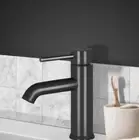 Cefito Round Brass Faucet Vanity Laundry Basin Mixer Tap For Bathroom-Black