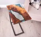 12"x24" Clear Resin Epoxy C Table Top handmade Sofa And Bed Side Table Top
