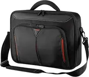 Targus Classic Clamshell Bag Designed for Business Professional Commuter fit up to 17-18-Inch Laptop/Notebook, Black/Red (CNFS418AU)