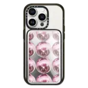 PowerThru Power Bank Mirror Slim Power Bank MagSafe Compatible Pink Disco Grid