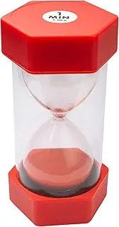 TeacherFav Sand Timer for Kids - 1 Minute Red - 6.3 Inches Hourglass Acrylic Covered Clock for Classroom, Home & Kids Room - Large Single Pack