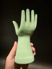8" Antique Vintage Style Jadeite Green Depression Glass Ring/Glove holder