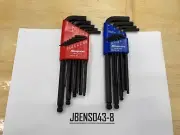 Snap-on Tools USA NEW 24pc Metric & SAE L-Shaped Ball Hex Wrench Sets