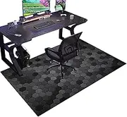 Gaming Desk Chair Mat 130 x 150 cm Anti-Slip Floor Protector for Office Multipurpose Durable Mat for Hardwood Floors