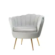 Armchair Lounge Chair Accent Armchairs Retro Single Sofa Velvet Grey