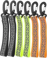 KITANDOVE 6PCS Safety Reflective Pendants for Backpacks Cycling Gear Outdoor Activities Convenient Keyring with Hook for Enhanced Visibility