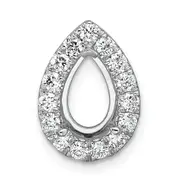 14k Yellow Gold 3/8 Ct. Lab Grown Diamond VS/SI+ G+ Pear Halo Chain Slide Pendant