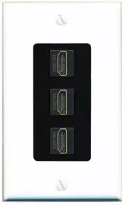 RiteAV 3 Port HD 2.0 Decorative Wall Plate 1 Gang [White/Black]