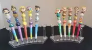 Handmade Disney Doorables Beaded Character Pens Set Snow White, Seven Dwarfs