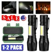 1/2x Led Flashlight USB Charging Mini Strong Light Portable Tactical Flashlight