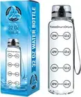 Time Marked Water Bottle, Clear Sports Timed Water Bottle 32 Oz
